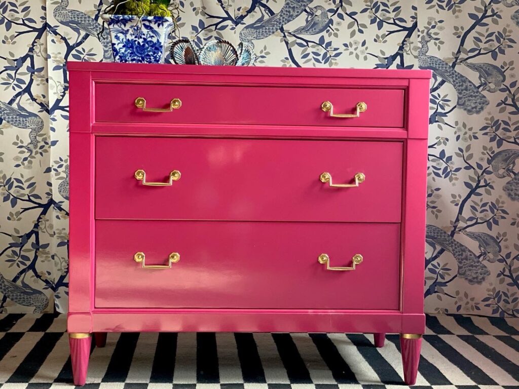 Benjamin Moore Peony Pink Chest 