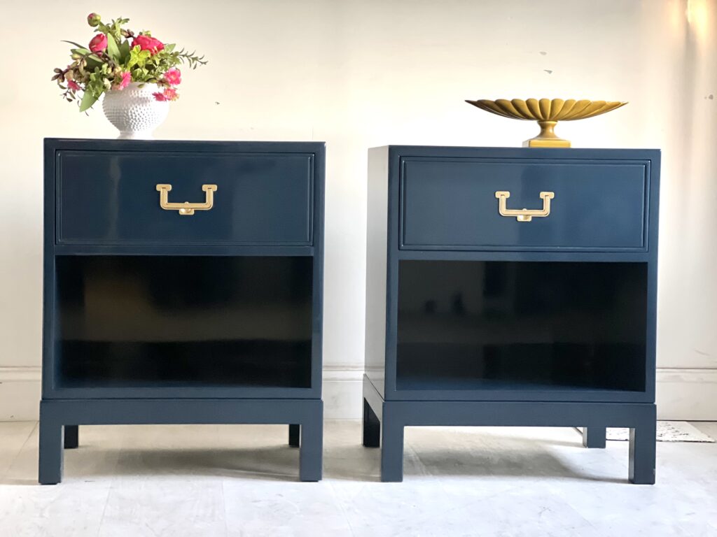Navy Blue Nightstand Pair - Campaign Furniture