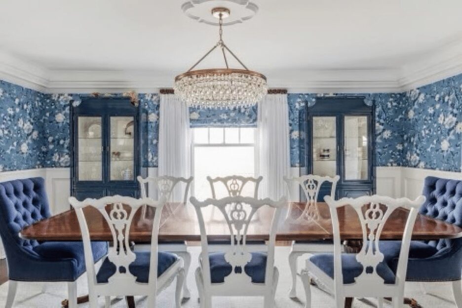 Eclectic colorful dining room