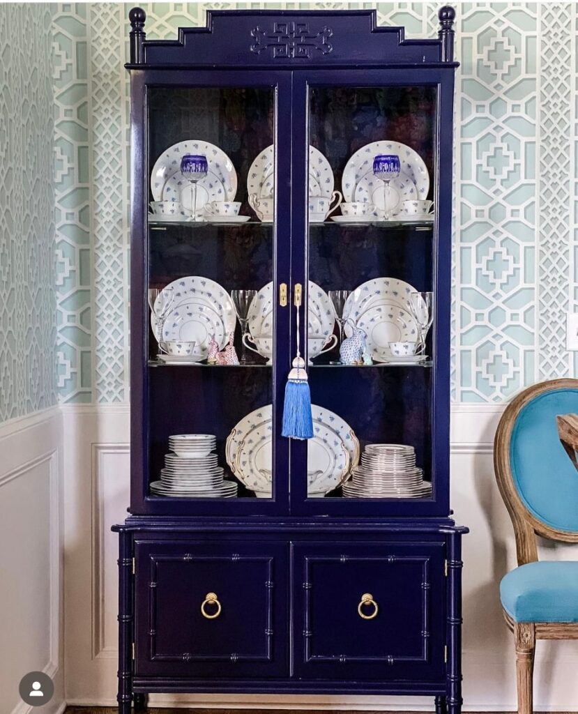 Navy Blue China Cabinet