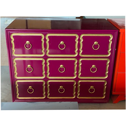 Dorothy Draper chest in Ruby