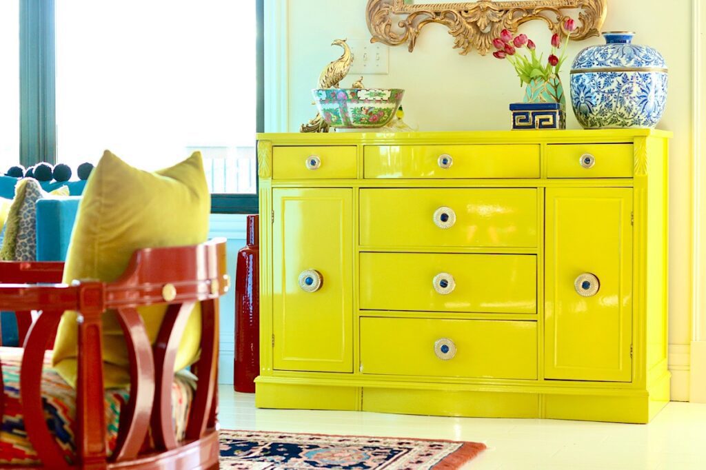 Benjamin Moore Chartreuse buffet 