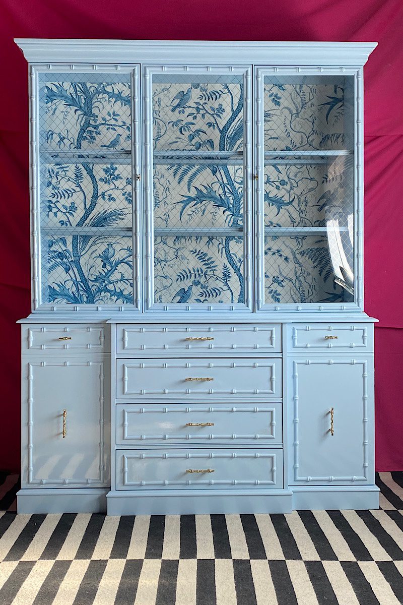 Jasper china cabinet painted in light blue