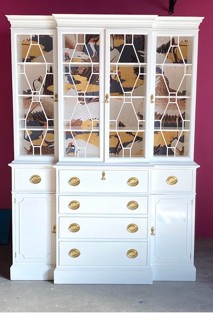Ben Moore Simply White china cabinet 