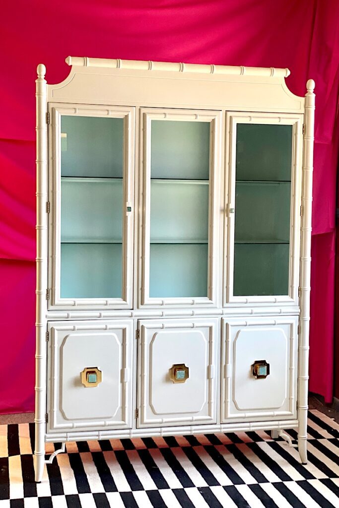 Dixie Faux Bamboo Pagoda Top China Cabinet