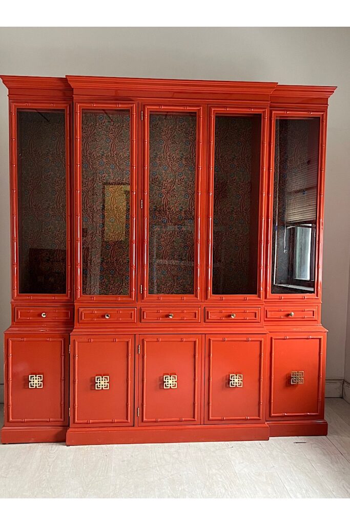Clay colored china cabinet