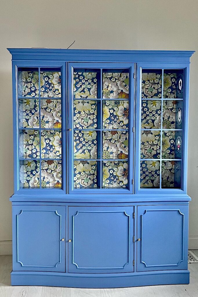 Cornflower blue china cabinet