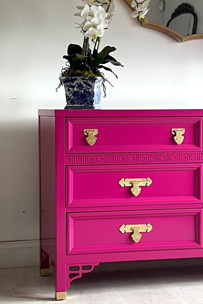 Fretwork corner detail on shangri-la dresser 