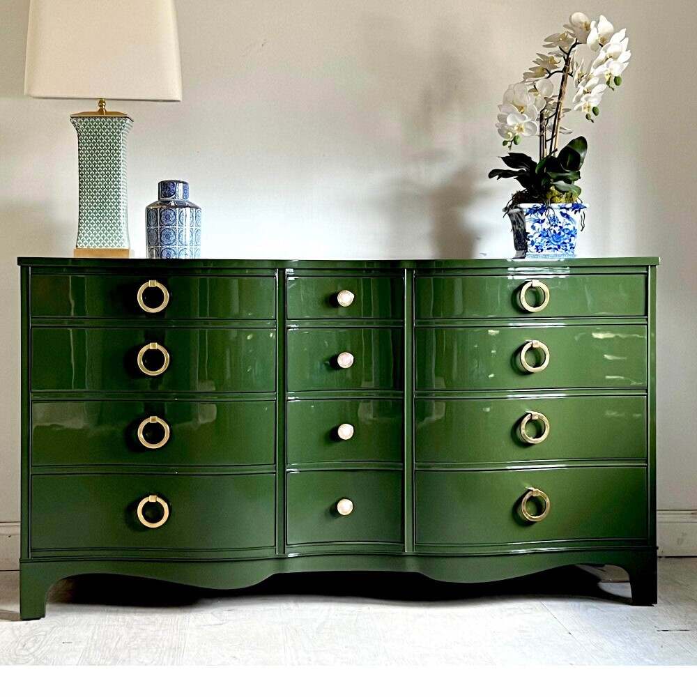 Olive Green Laquered Dresser