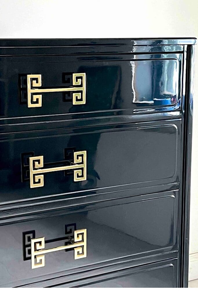 Black lacquered tallboy 