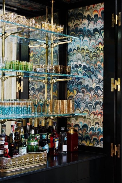 Brass pipe shelving