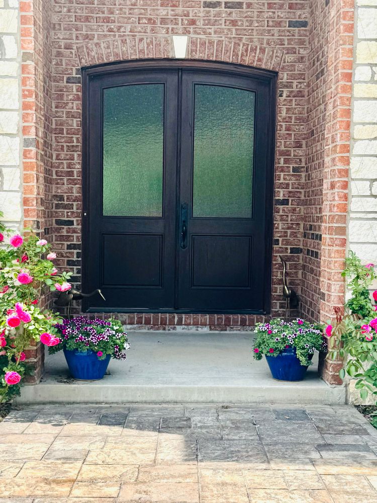 Adding glass to the front doors -- After 