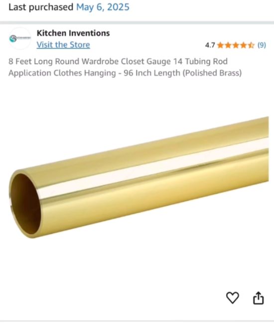 Closet rod for curtain rod 