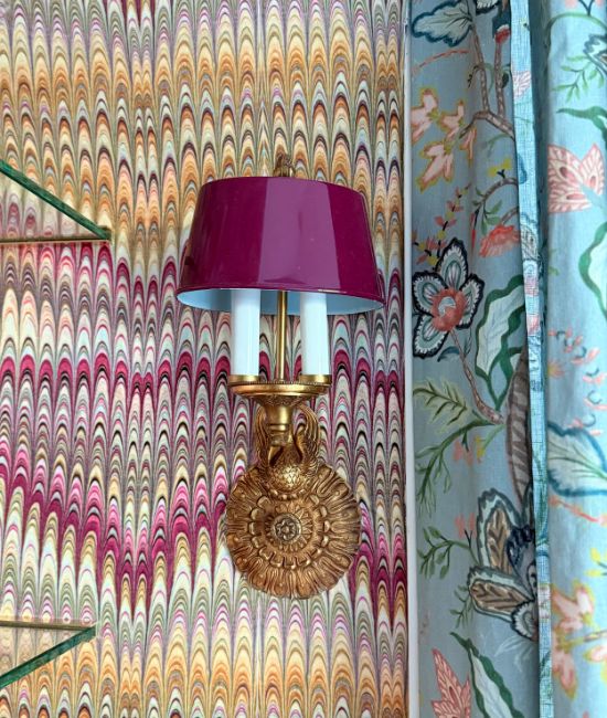 Vintage bronze swan sconce